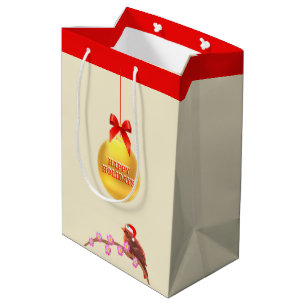 Christmas Little Bird Medium Gift Bag