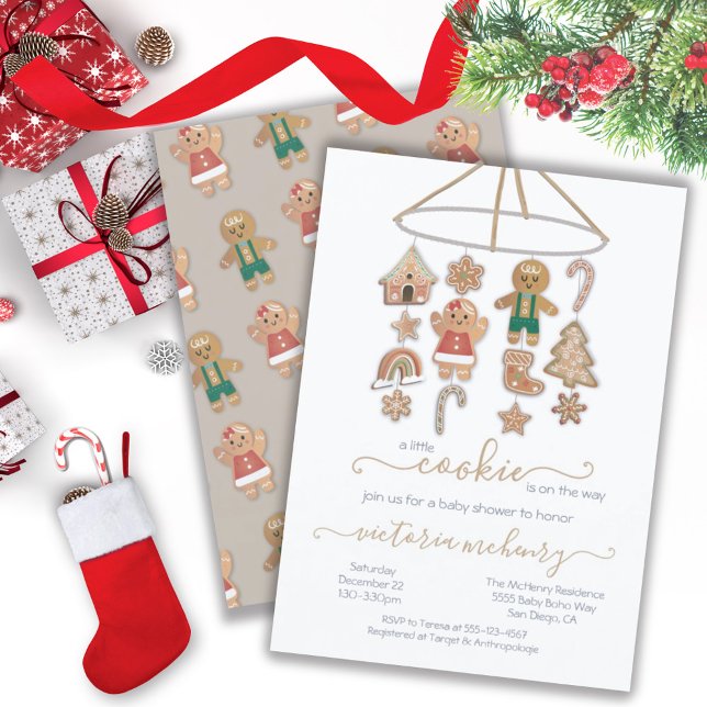 Christmas little Cookie Mobile Baby Shower Invitation (Creator Uploaded)