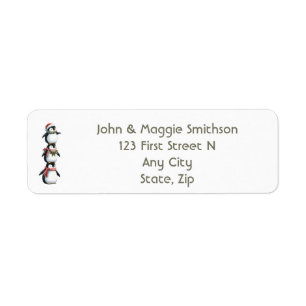 Christmas Little Penguin Bird Humour Return Address Label