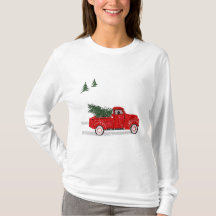Christmas, Little Red Truck, Long Sleeve Lady's T