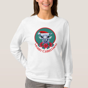 Christmas Llama And Wreath With Text Woman's T-Shi T-Shirt