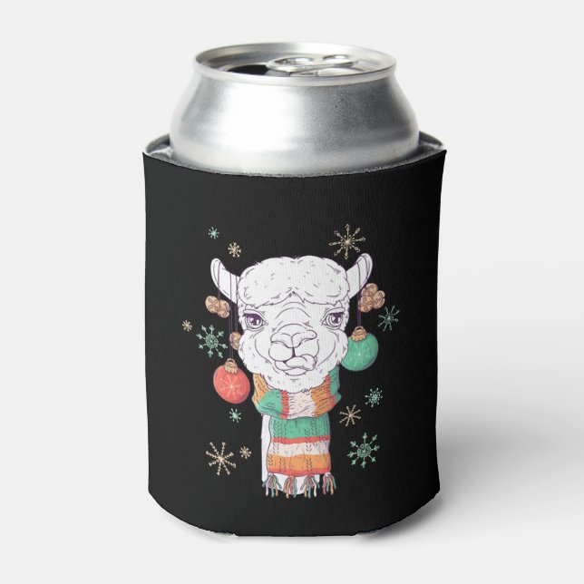 Christmas Llama   Can Cooler (Can Front)
