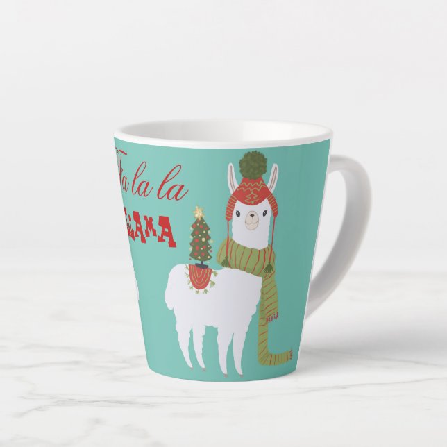 Christmas Llama Fa la la Latte Mug (Right Angle)