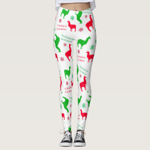 Christmas Llama Fa la la Llama Holiday Leggings