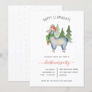 Christmas Llama Holiday Party Invitation