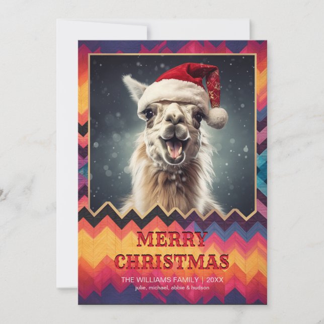 Christmas Llama Invitation (Front)
