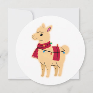 Christmas Llama Lights – Funny Holiday Animal Desi Card