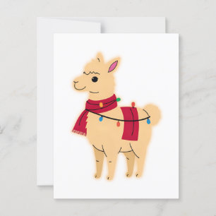 Christmas Llama Lights – Funny Holiday Animal Desi Postcard