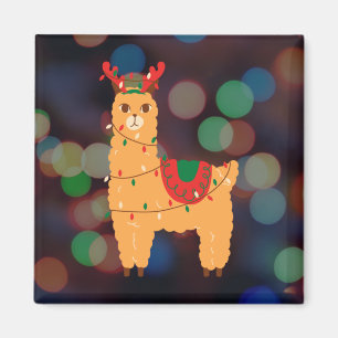 Christmas Llama Magnet