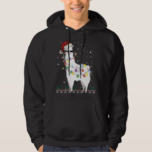 Christmas Llama Santa Hat Ugly Xmas Tree Alpaca Gi Hoodie