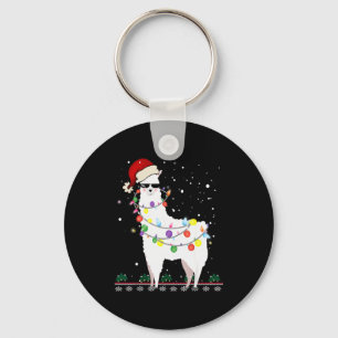 Christmas Llama Santa Hat Ugly Xmas Tree Alpaca Gi Key Ring