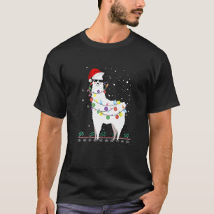 Christmas Llama Santa Hat Ugly Xmas Tree Alpaca T-Shirt
