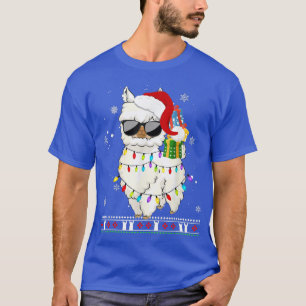 Christmas Llama Santa Hat Ugly Xmas Tree Alpaca T-Shirt