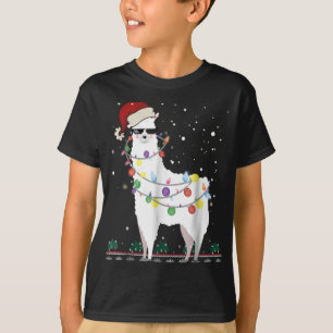 Christmas Llama Santa Hat Ugly Xmas Tree Alpaca T T-Shirt