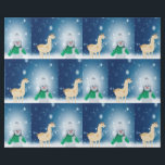 Christmas Llama snowman Wrapping Paper<br><div class="desc">A winterlandscape with snow,  a cute snowman and a llama.</div>