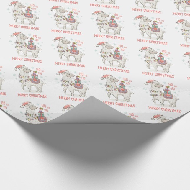 Christmas Llama Wrapping Paper (Corner)