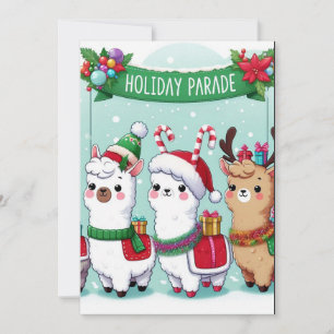 Christmas llamas invitation