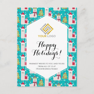Christmas Llamas Logo Business Postcard