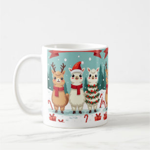 Christmas Llamas Parade Coffee Mug