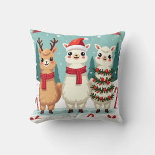 Christmas Llamas Parade  Cushion