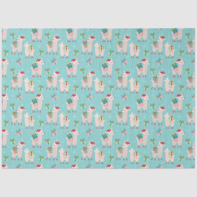 Christmas Llamas  Tissue Paper (Front)