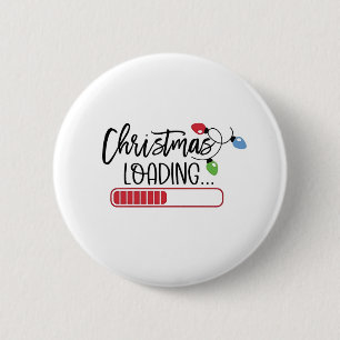 Christmas Loading Xmas Lights 6 Cm Round Badge