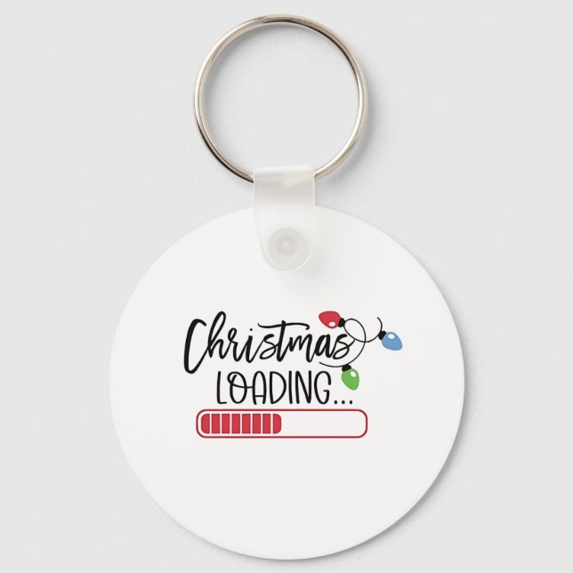 Christmas Loading Xmas Lights  Key Ring (Front)
