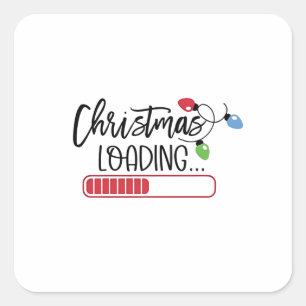Christmas Loading Xmas Lights Square Sticker