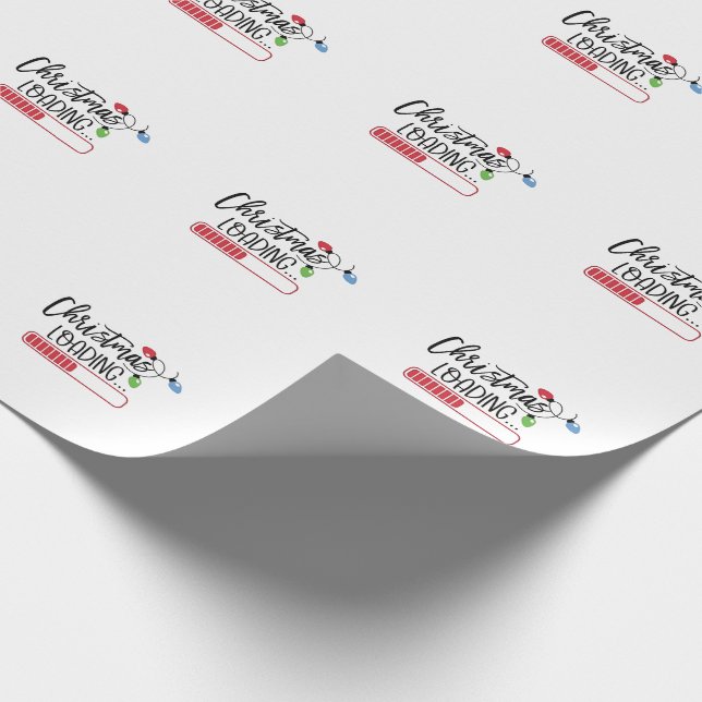 Christmas Loading Xmas Lights  Wrapping Paper (Corner)