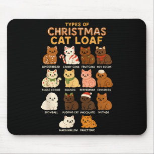 Christmas Loaf Cat Holiday Dessert Cute Artwork Mouse Pad