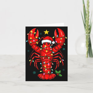 Christmas Lobster With Santa Hat Funny Holiday  Card