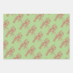 Christmas Lobster Wrapping Paper Sheet