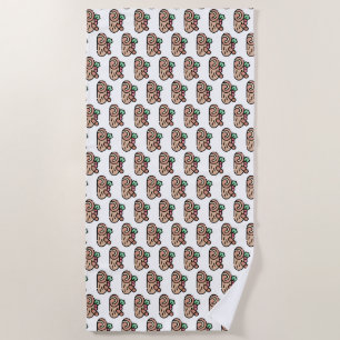christmas log beach towel