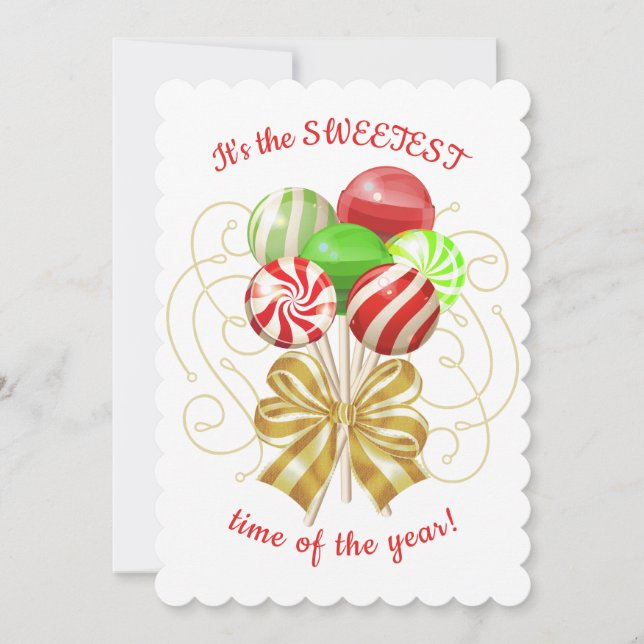 Christmas lollipops candy confections holiday card (Front)