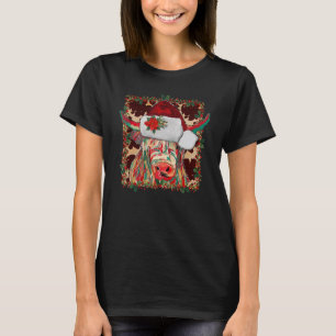 Christmas Longhorn Cow Cute Christmas Western T-Shirt