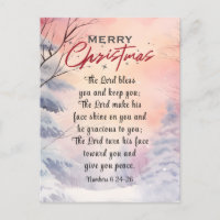 Christmas Lord Bless You Bible Verse Winter Scene
