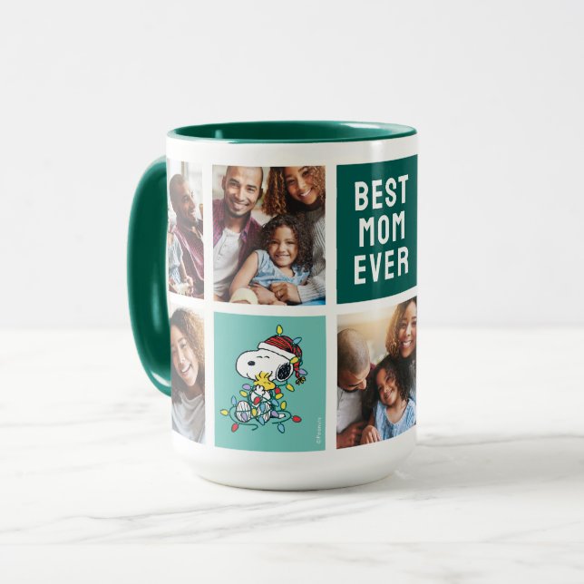 Christmas Love and Lights - Mum Photo Collage Mug (Front Left)
