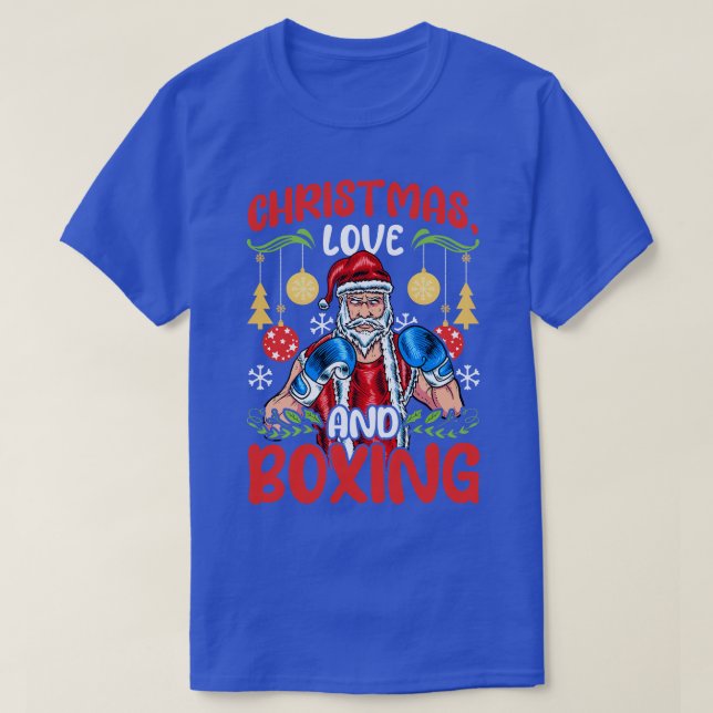 Christmas Love Boxing Martial Arts Boxer Gift Idea T-Shirt (Design Front)