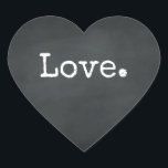 Christmas Love Chalkboard Heart Sticker<br><div class="desc">Elegant Christmas festive envelope seal or gift sticker with the text 'Love in chic stylish typography on a chalkboard background. Perfect for your Christmas gifts, mailing and festive small business packages. If you need any help or matching products please contact us through our store. Exclusively designed for you by Happy...</div>
