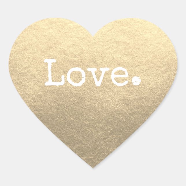 Christmas Love Champagne Gold Heart Sticker (Front)