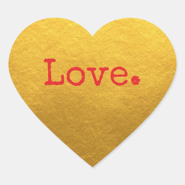 Christmas Love Classic Gold Heart Sticker (Front)