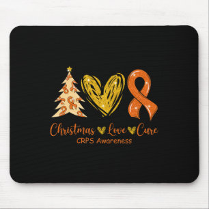 Christmas Love Cure Orange Ribbon Crps Awareness X Mouse Pad