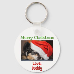 Christmas Love Dog Cat Dad Mum Pet Photo Key Ring