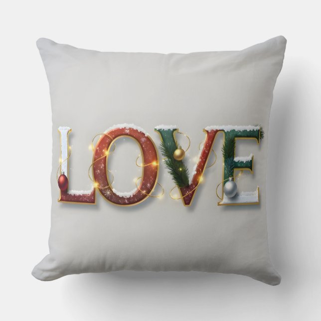 Christmas LOVE Festive Decorative Pillow (Front)