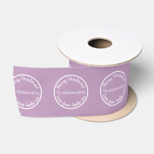 Christmas Love From Santa Merry Christmas Purple Satin Ribbon