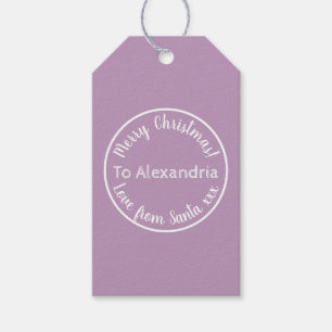 Christmas Love From Santa Personalised Lilac Gift Tags