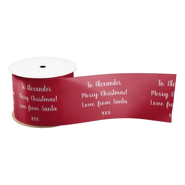 Christmas Love From Santa Personalised Red Satin Ribbon (Spool)