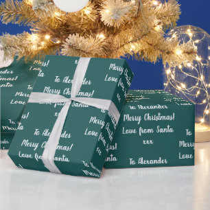 Christmas Love From Santa Personalized Wrapping Paper