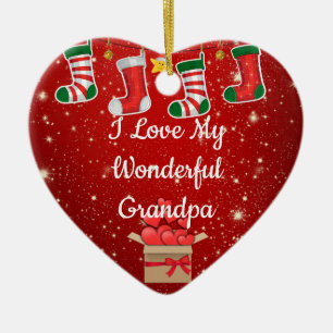 Christmas Love Grandpa Ceramic Ornament