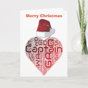 Christmas Love Heart Netball Design Holiday Card